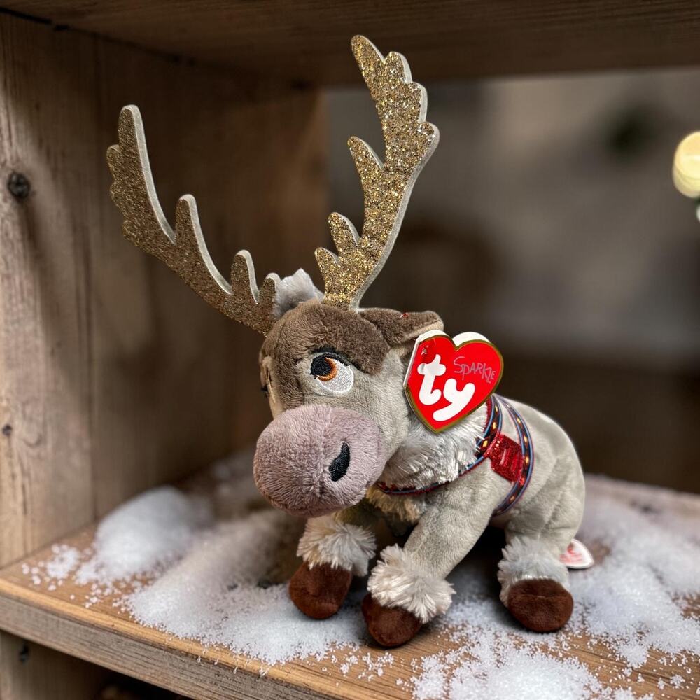 Ty Sparkle Frozen II Sven Plush Stuffed Animal Gray Reindeer Cute 6" with TAG